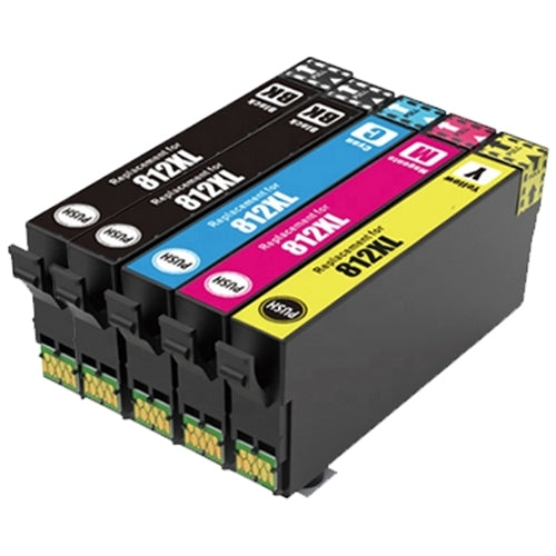 10 Pack Epson 812XL (C13T05E192-C13T05E492) Generic High Yield Ink Cartridge Combo [4BK,2C,2M,2Y]