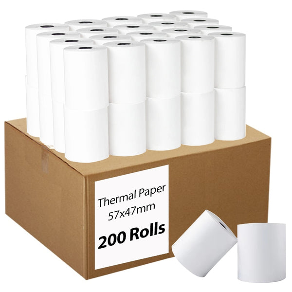 200 Bulk Rolls 57x47mm Thermal Paper EFTPOS Roll