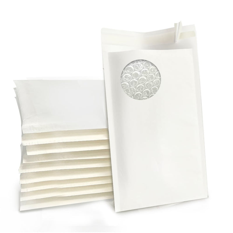 200PCS Bubble Mailer 160mm x 230mm (inner) Self-Sealed Padded Envelope Plain White Kraft Paper Mailing Bags