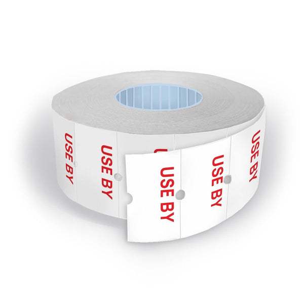 10 Rolls 'USE BY' Labels 21x12mm for Single Line Pricing Guns