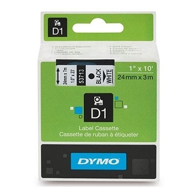 5 x Dymo SD53713 / S0720930 Original 24mm Black Text on White Label Cassette - 7 meters