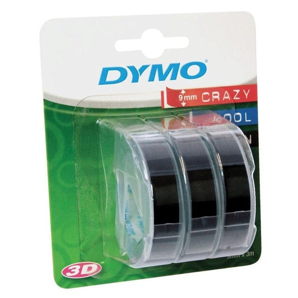 Dymo 1741670 Original Black Embossing Label Cassette 9mm x 3m [Tri-Pack]