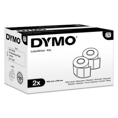 Dymo S0947420 Original White Label 2 Rolls 102mm (W) x 59mm (H)  - 575 labels per roll