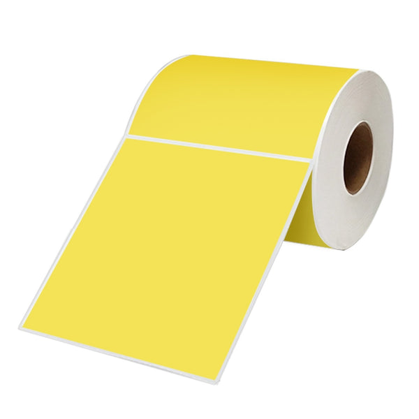 120 Rolls 100mm X 150mm Perforated Direct Thermal Labels Yellow - 350 Labels per Roll