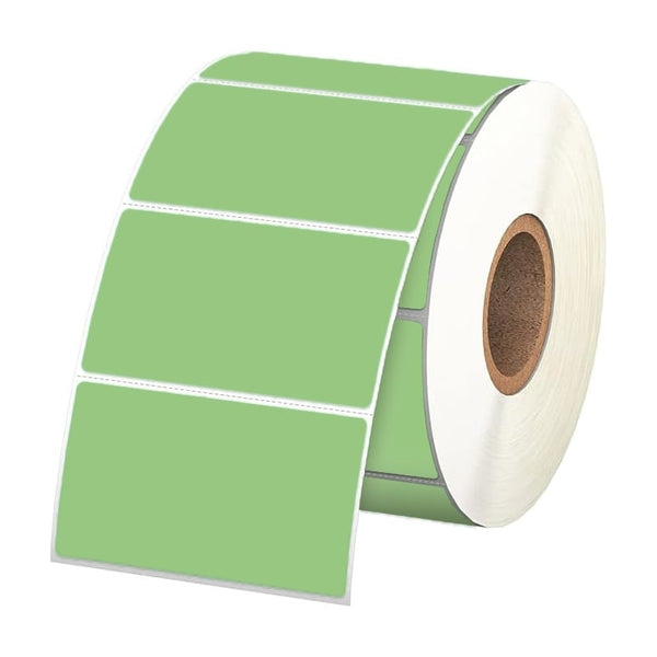 1 Roll 57mm X 32mm Perforated Direct Thermal Labels Green - 2000 Labels per Roll