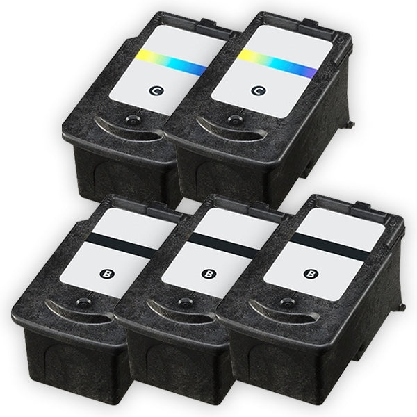 5-Pack Canon PG-640XL, PG640XL, CL-641XL Generic High Yield Ink Cartridge [3Black + 2Colour]