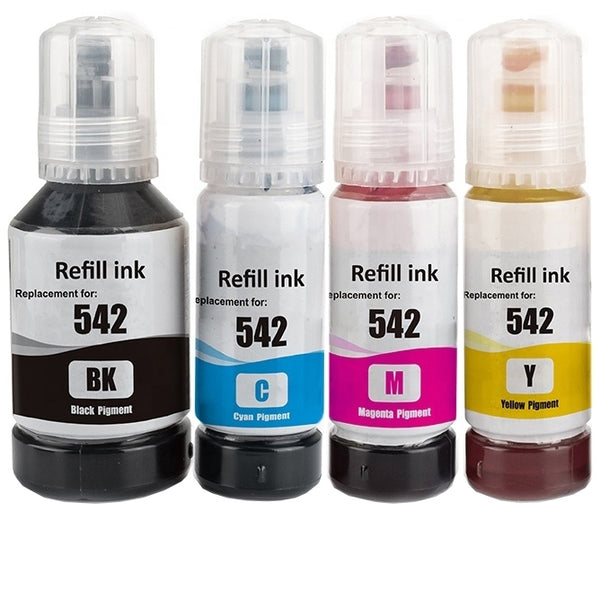 4-Pack Epson T542 Generic Ink Bottle Combo [BK+C+M+Y]