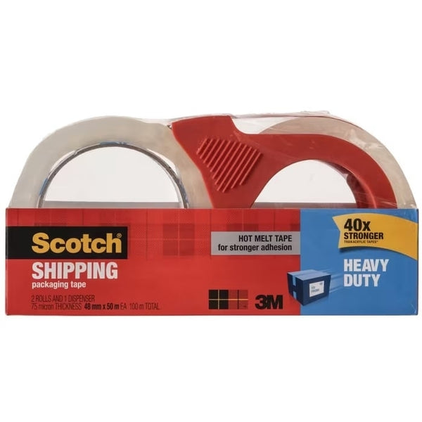 1 Pack Scotch Heavy Duty Shipping Packaging Tape and Refillable Dispenser 3850-6-AU, 48mm x 50m