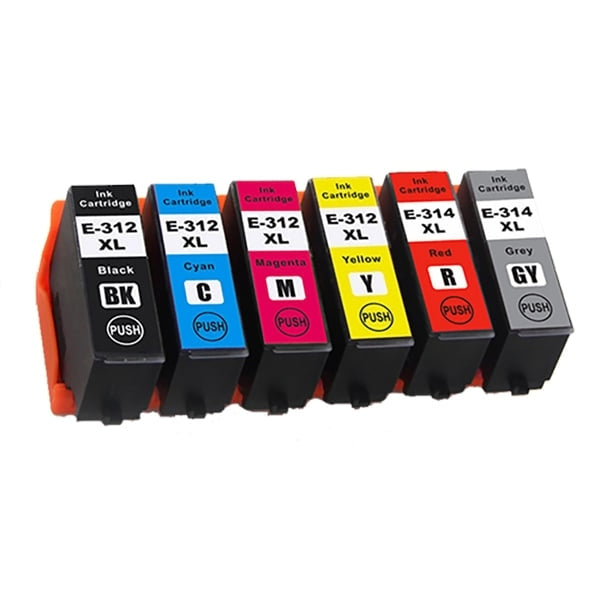 16 Pack Epson 312XL 314XL Generic High Yield Inkjet Cartridge Combo [6BK,2C,2M,2Y,2GY,2R]