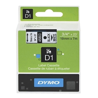 5 x Dymo SD45803 / S0720830 Original 19mm Black Text on White Label Cassette - 7 meters