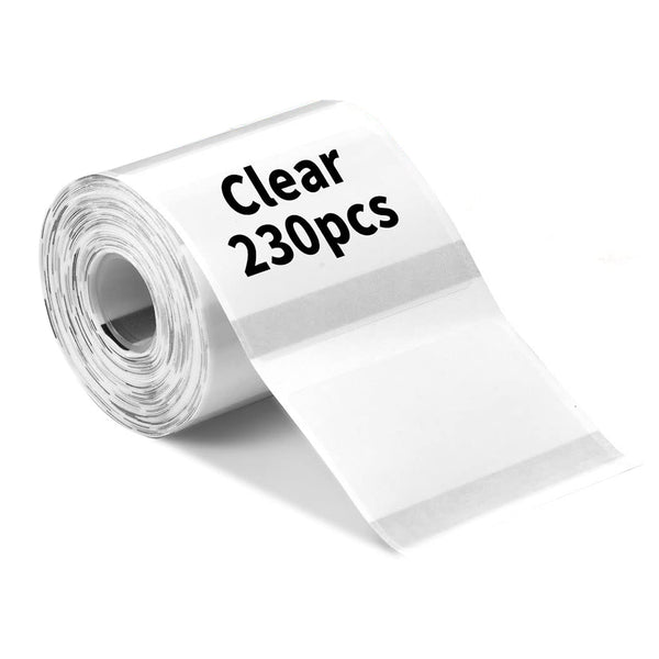 1 Roll Transparent Thermal Labels Black on Clear 40x30mm for M110 Label Printer - 230 Labels per roll