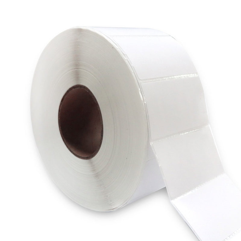 10 Rolls 50mm X 25mm Perforated Direct Thermal Labels White - 2000 Labels per Roll