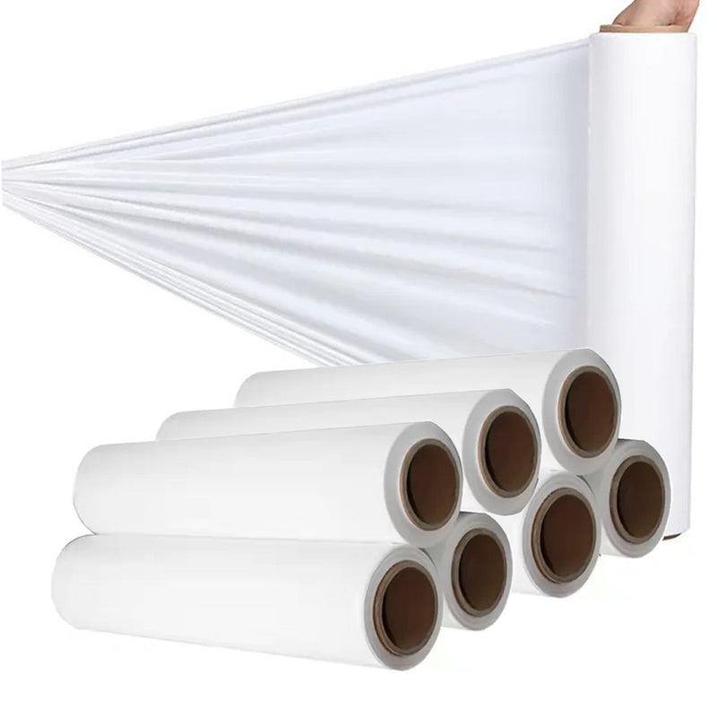 8 x Stretch Hand Pallet Wrap 500mm x 400M 25MIC Shrink Wrap - White