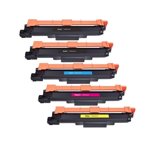 5 Pack Brother TN-253 TN253 / TN-257 Generic Toner Combo [2BK,1C,1M,1Y]