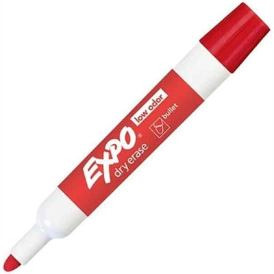 12x Expo Bullet Tip Whiteboard Marker - Red