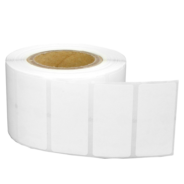 6 Rolls Thermal Transfer 55mm X 25mm Perforated Labels White - 2000 Labels per Roll