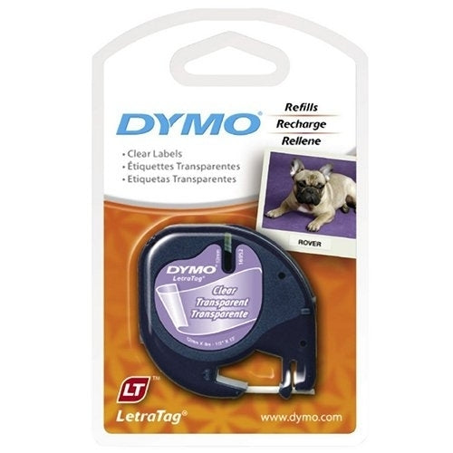 3 x Dymo SD12267 / 16952 Original 12mm x 4m Black On Clear Plastic Tape