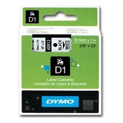 5 x Dymo SD40913 / S0720680 Original 9mm Black Text on White Label Cassette - 7 meters