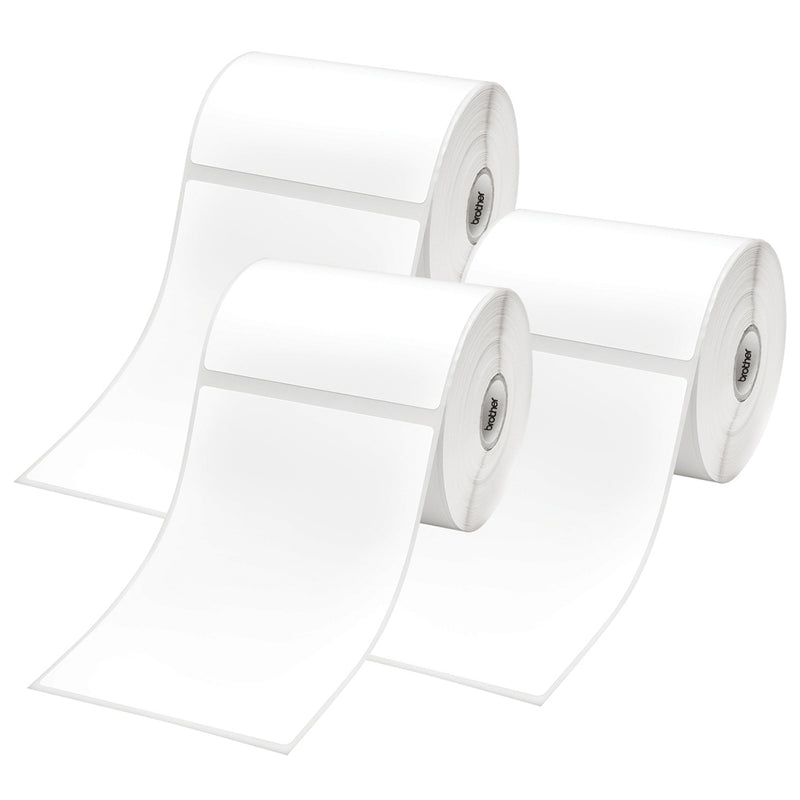 Brother RD-S02C1 RDS02C1 Original Black Text on White Die Cut Label Roll 3PK 102mm x 152mm - 270 labels per roll (3 Rolls in total)