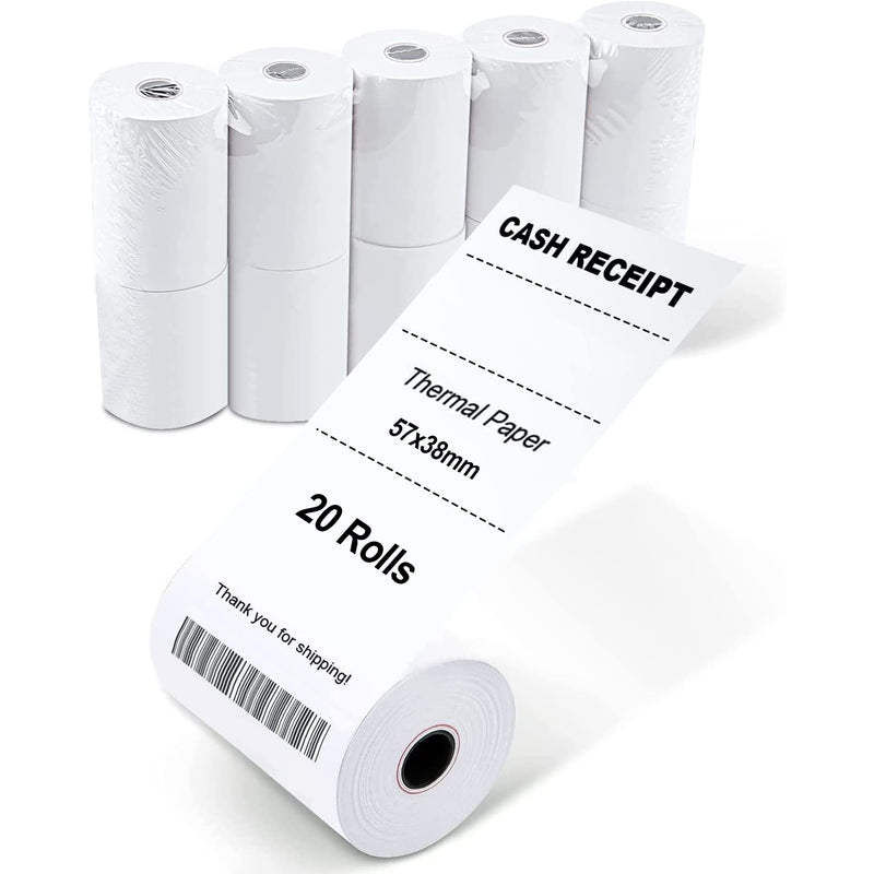 20 Rolls 57x38mm Thermal Paper EFTPOS Roll