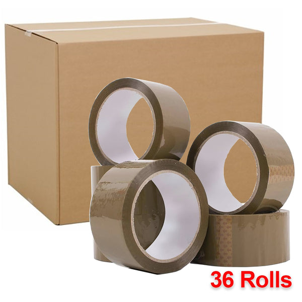 36 Rolls Brown Packaging Tape 48mm x 75m Carton Sealing & Packing Tape