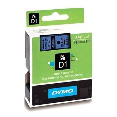 5 x Dymo SD45806 / S0720860 Original 19mm Black Text on Blue Label Cassette - 7 meters