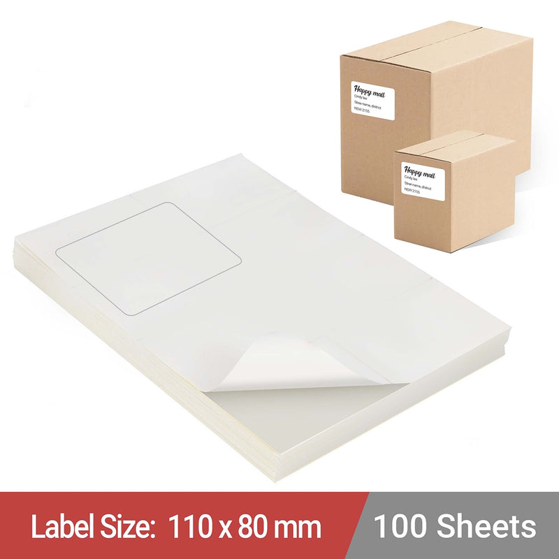 A4 White Self Adhesive Paper Address Mailing Sticker Single Integrated Label 110 x 80 mm