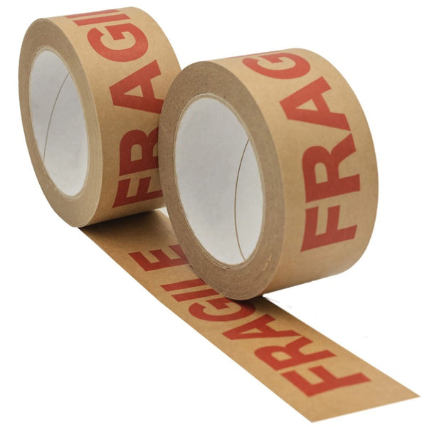 36 Rolls Kraft Brown Paper FRAGILE Adhesive Tape 48mm x 50m