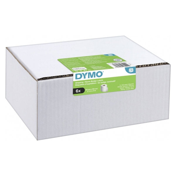 6 Rolls Dymo SD99014 / S0722430 Original White Label Roll 54mm x 101mm -220 220 labels per roll (2093092)