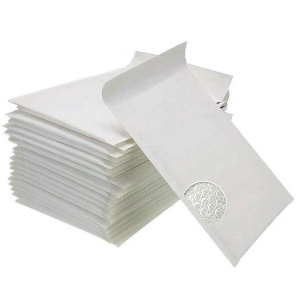 200PCS Bubble Mailer 160mm x 230mm (inner) Self-Sealed Padded Envelope Plain White Kraft Paper Mailing Bags