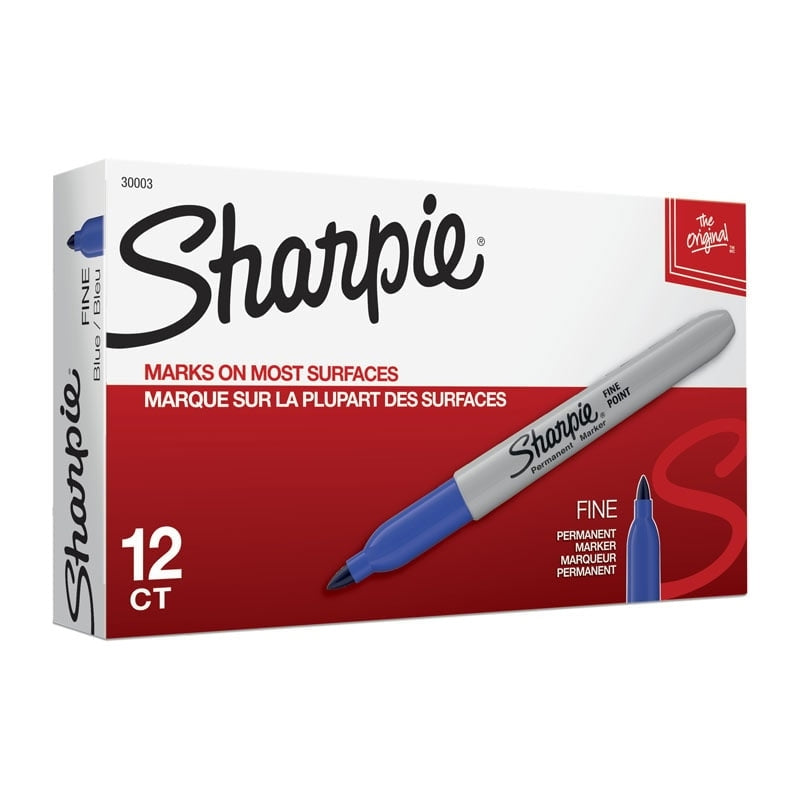 12 x Sharpie Permanent Marker 1.0MM Fine Point - Blue