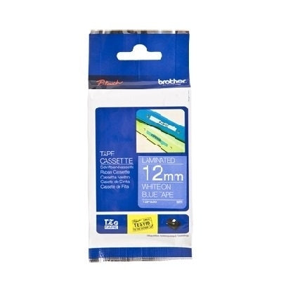 5 x Brother TZe-535 TZe535 Original 12mm White Text on Blue Laminated Tape - 8 meters