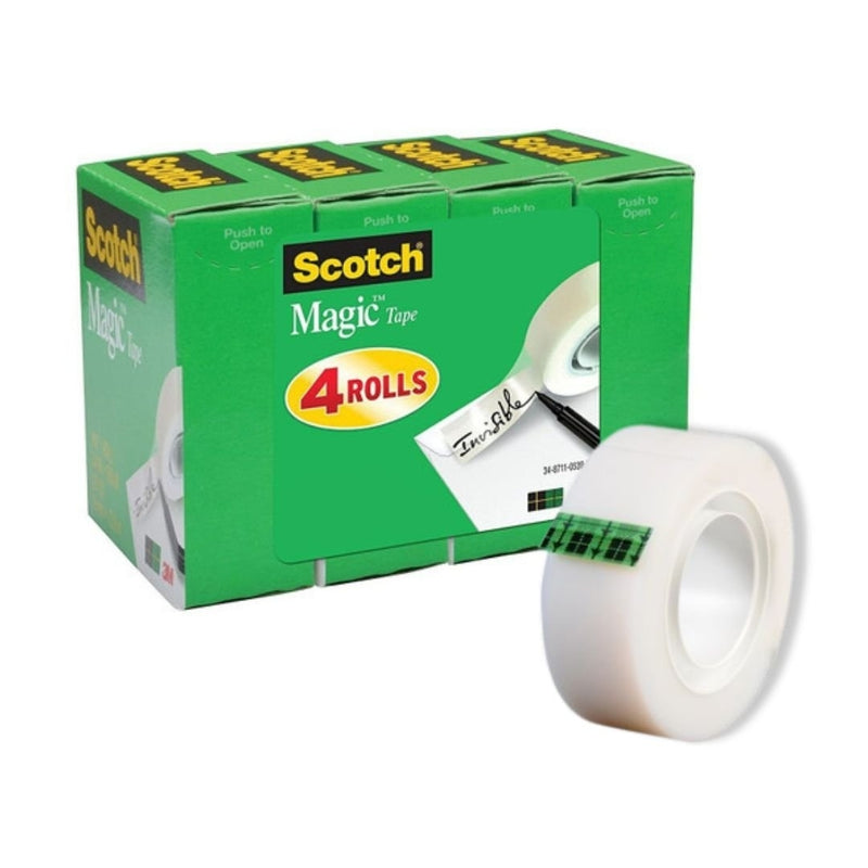 4 Rolls Scotch 810 Magic Invisible Tape 19mm x 25.4m