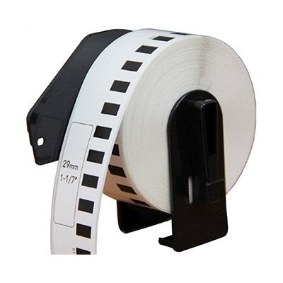 5 x Brother DK-22211 DK22211 Generic Black Text on White Continuous Film Label Roll 29mm x 15.24m