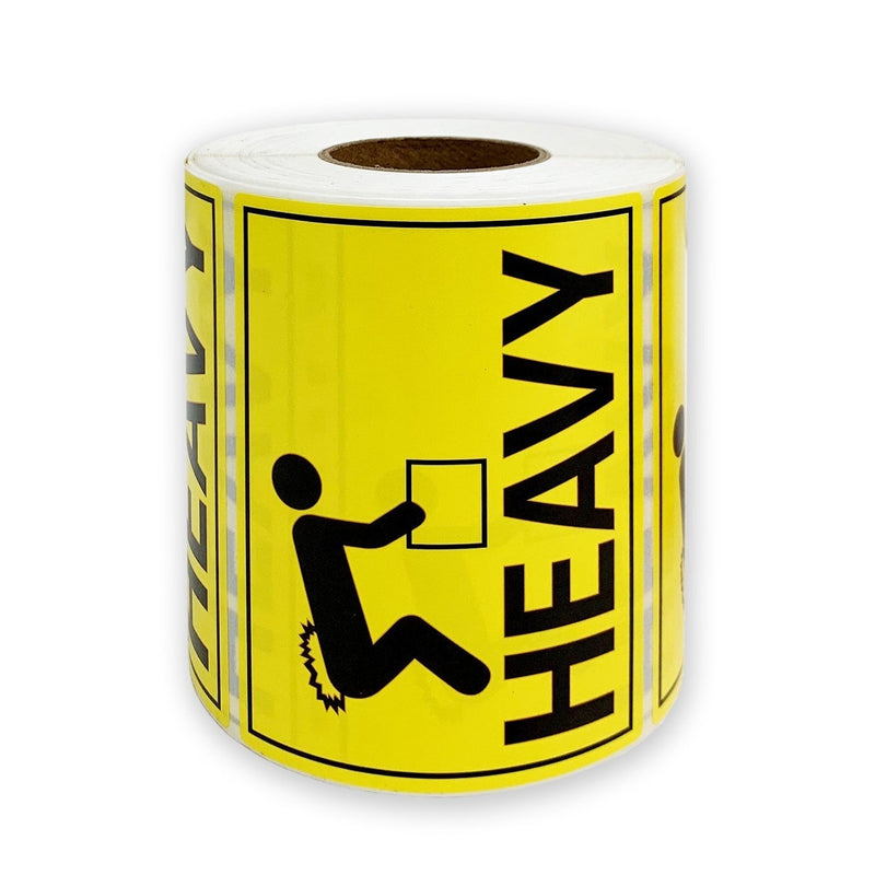 12 Rolls HEAVY Warning Label in Yellow Shipping Adhesive Sticker 100x75mm (500 Labels per Roll)