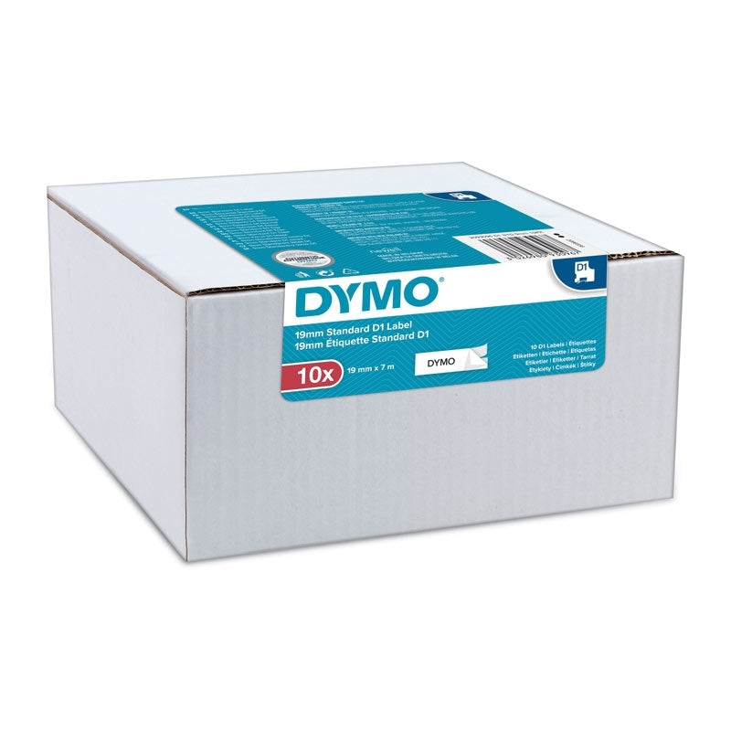 10 Rolls of Dymo SD45013/ S0720530 Original 12mm Black Text on White Label Cassette - 7 meters (2093097)