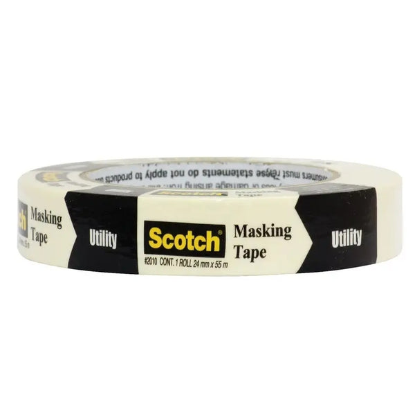 3M Scotch Masking Tape 24mm x 55m Utility 2010 Beige Pack of 18