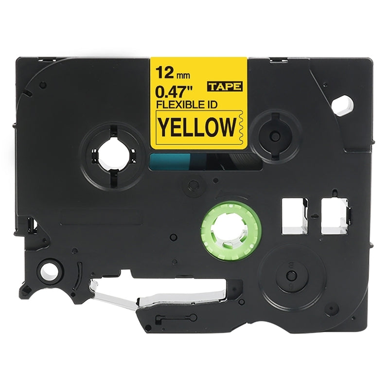 Brother TZe-FX631 TZeFX631 Generic 12mm Black Text on Yellow Flexible ID Laminated Tape - 8 metres