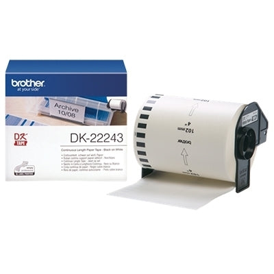 3 x Brother DK-22246 DK22246 Original Black Text on White Continuous Paper Label Roll 103mm x 30.48m