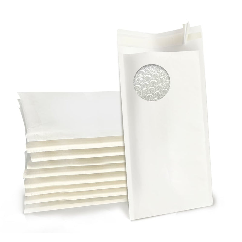 300PCS Bubble Mailer 100mm x 180mm (inner) Self-Sealed Padded Envelope Plain White Kraft Paper Mailing Bags