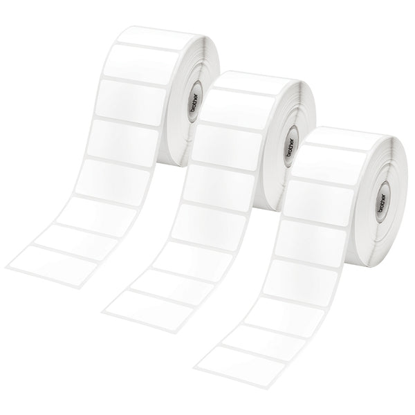 3 x Brother RD-S05C1 RDS05C1 Original Black Text on White Die Cut Label Roll 51mm x 25mm - 1500 labels per roll (9 Rolls in total)