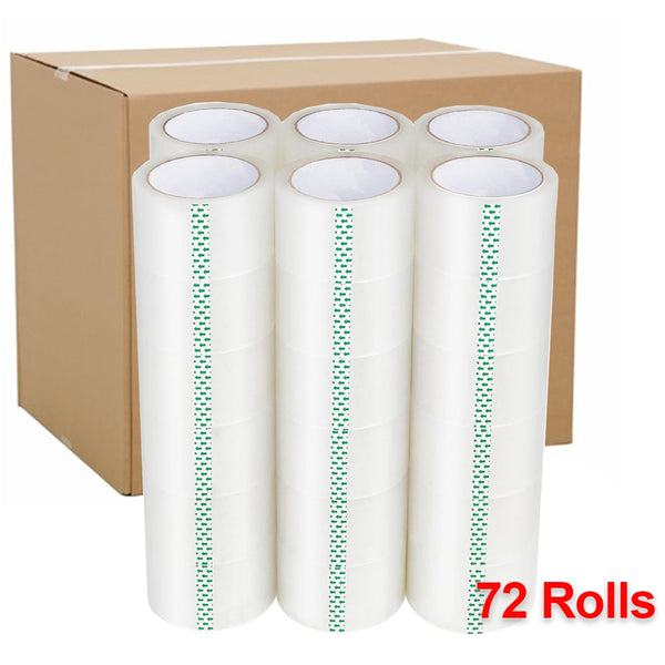 72 Rolls Clear Wide Packaging Tape 75mm x 75m Carton Sealing & Packing Tape