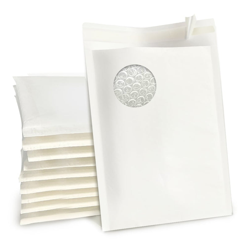 200PCS Bubble Mailer 215mm x 280mm (inner) Self-Sealed Padded Envelope Plain White Kraft Paper Mailing Bags