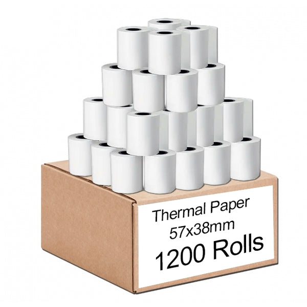 1200 Bulk Rolls 57x38mm Thermal Paper EFTPOS Roll