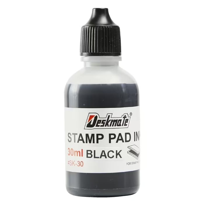Deskmate Stamp Pad Refill Ink 30mL - Black 40013
