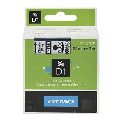 5 x Dymo SD53710 / S0720920 Original 24mm Black Text on Clear Label Cassette - 7 meters