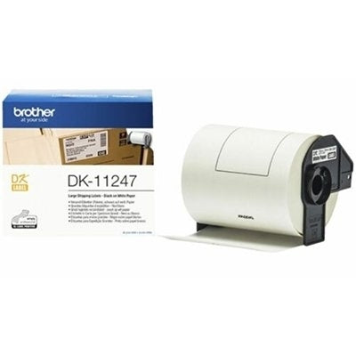 Brother DK-11247 DK11247 Original Black Text on White 103mm x 164mm Die-Cut Paper Label Roll - 180 labels per roll