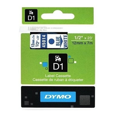 10 x Dymo SD45014 / S0720540 Original 12mm Blue Text on White Label Cassette - 7 meters