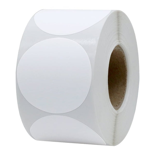 10 Rolls 50.8mm Round Circle Direct Thermal Labels White - 750 Labels per Roll