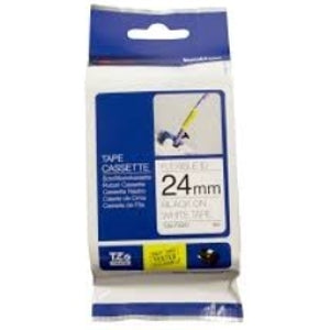 Brother TZe-FX251 TZeFX251 Original 24mm Black Text on White Flexible ID Laminated Tape - 8 metres